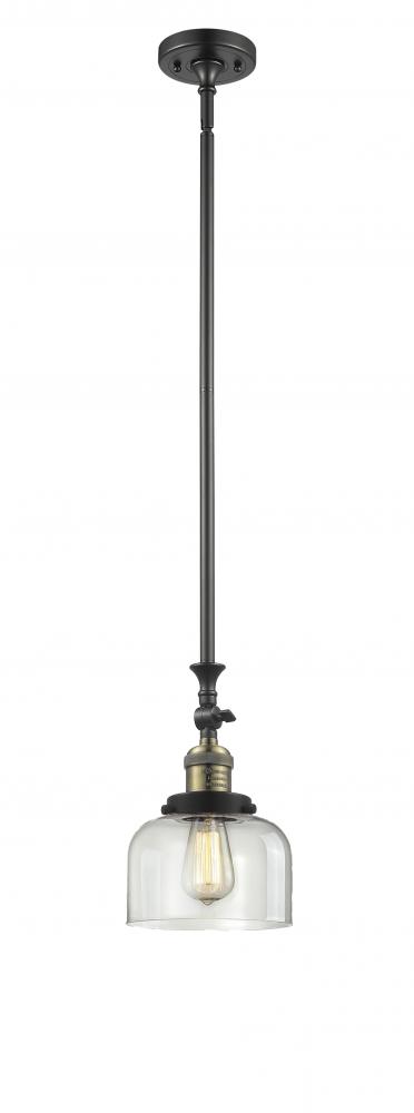 Bell - 1 Light - 8 inch - Black Antique Brass - Stem Hung - Mini Pendant