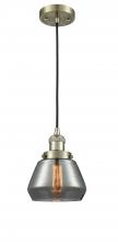 Innovations Lighting 201C-AB-G173-LED - Fulton - 1 Light - 7 inch - Antique Brass - Cord hung - Mini Pendant