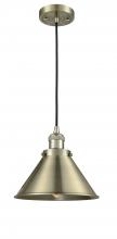Innovations Lighting 201C-AB-M10-AB-LED - Briarcliff - 1 Light - 10 inch - Antique Brass - Cord hung - Mini Pendant