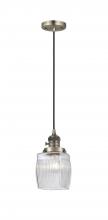 Innovations Lighting 201CSW-AB-G302-LED - Colton - 1 Light - 6 inch - Antique Brass - Cord hung - Mini Pendant
