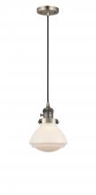 Innovations Lighting 201CSW-AB-G321-LED - Olean - 1 Light - 7 inch - Antique Brass - Cord hung - Mini Pendant