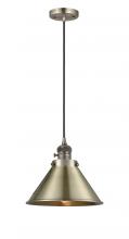Innovations Lighting 201CSW-AB-M10-AB-LED - Briarcliff - 1 Light - 10 inch - Antique Brass - Cord hung - Mini Pendant
