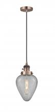 Innovations Lighting 201CSW-AC-G165-LED - Geneseo - 1 Light - 7 inch - Antique Copper - Cord hung - Mini Pendant