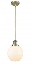 Innovations Lighting 201S-AB-G201-8-LED - Beacon - 1 Light - 8 inch - Antique Brass - Stem Hung - Mini Pendant