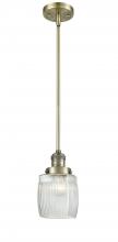 Innovations Lighting 201S-AB-G302-LED - Colton - 1 Light - 6 inch - Antique Brass - Stem Hung - Mini Pendant