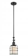 Innovations Lighting 206-BK-G51-CE-LED - Bell Cage - 1 Light - 6 inch - Matte Black - Stem Hung - Mini Pendant