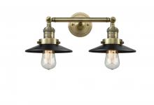 Innovations Lighting 208-AB-M6-LED - Railroad - 2 Light - 18 inch - Antique Brass - Bath Vanity Light