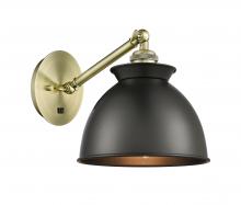Innovations Lighting 317-1W-AB-M14-BK-LED - Adirondack - 1 Light - 8 inch - Antique Brass - Sconce