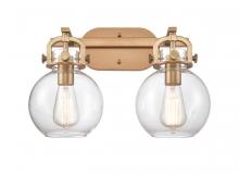 Innovations Lighting 410-2W-BB-7CL-LED - Newton Sphere - 2 Light - 17 inch - Brushed Brass - Bath Vanity Light