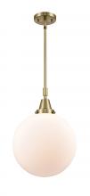 Innovations Lighting 447-1S-AB-G201-12-LED - Beacon - 1 Light - 12 inch - Antique Brass - Mini Pendant