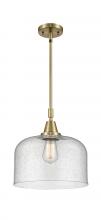 Innovations Lighting 447-1S-AB-G74-L-LED - Bell - 1 Light - 12 inch - Antique Brass - Mini Pendant