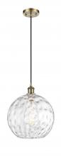 Innovations Lighting 516-1P-AB-G1215-12 - Athens Water Glass - 1 Light - 12 inch - Antique Brass - Cord hung - Mini Pendant