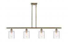 Innovations Lighting 516-4I-AB-G1113-LED - Cobbleskill - 4 Light - 48 inch - Antique Brass - Cord hung - Island Light