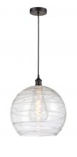 Innovations Lighting 616-1P-OB-G1213-14-LED - Athens Deco Swirl - 1 Light - 14 inch - Oil Rubbed Bronze - Cord hung - Pendant