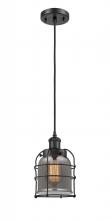 Innovations Lighting 916-1P-BK-G53-CE-LED - Bell Cage - 1 Light - 5 inch - Matte Black - Cord hung - Mini Pendant