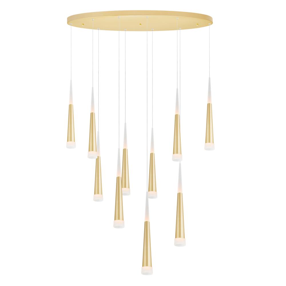 Andes LED Multi Light Pendant With Satin Gold Finish