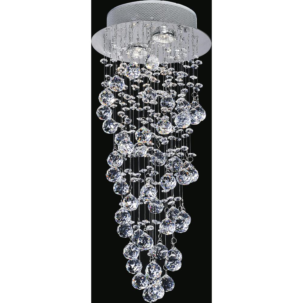 Double Spiral 2 Light Flush Mount With Chrome Finish