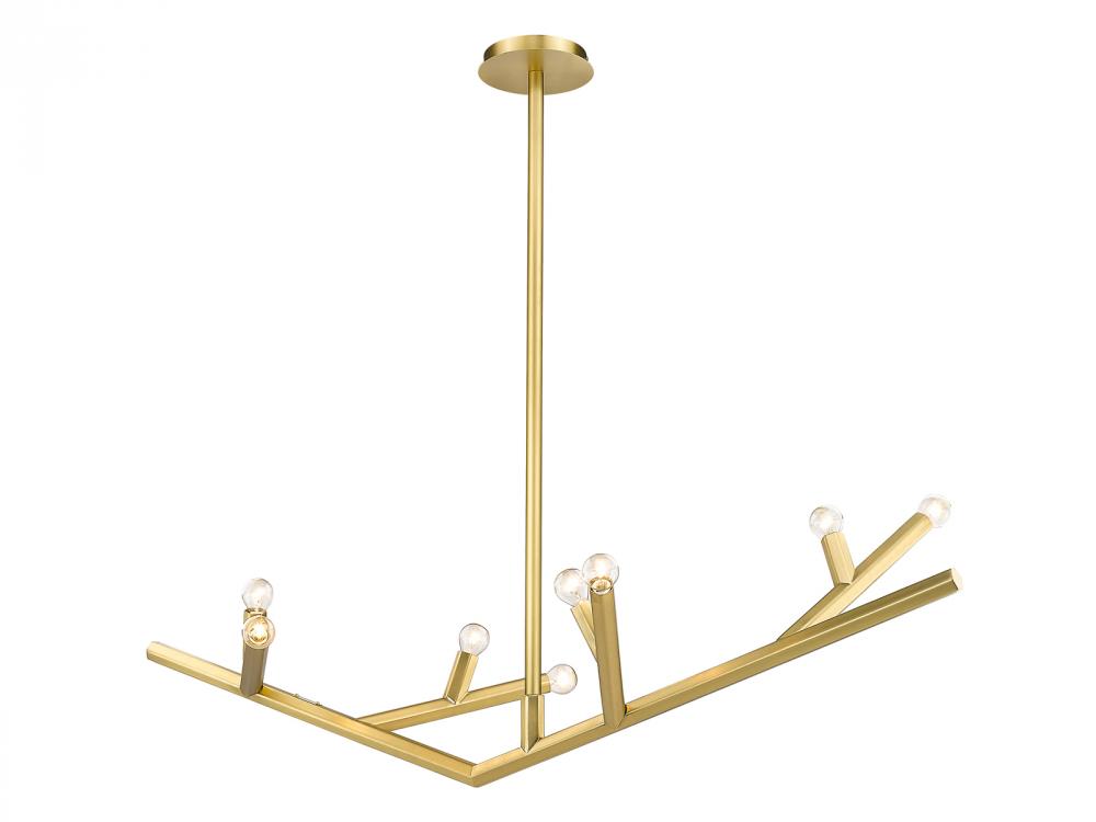 The Oaks Collection Brushed Brass Linear 8 Light Fixture
