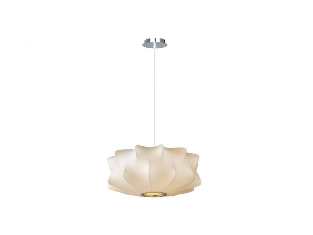 Melrose Pl. Collection White Fabric Pendant Like Hanging Fixture