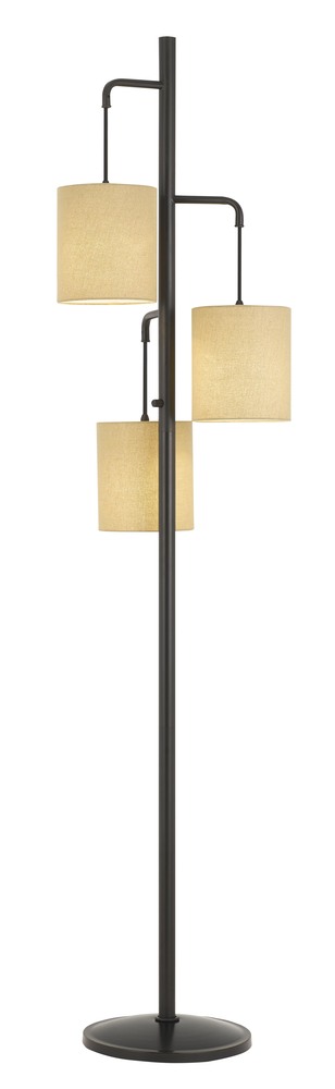 60W X 3 Kirkwall Metallantern Floor Lamp With Fabric Shade