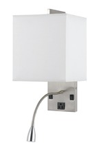 CAL Lighting LA-8029WL-1-BS - 60W Metal Wall Lamp With Rocker Switch And 1W LED Gooseneck Reading Light