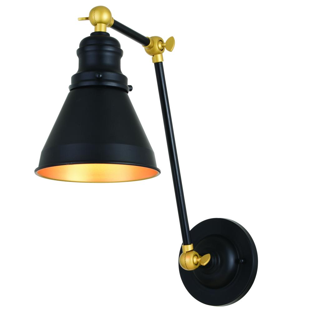 Alexis 6-in. Adjustable Wall Light Oil Rubbed Bronze and Satin Gold