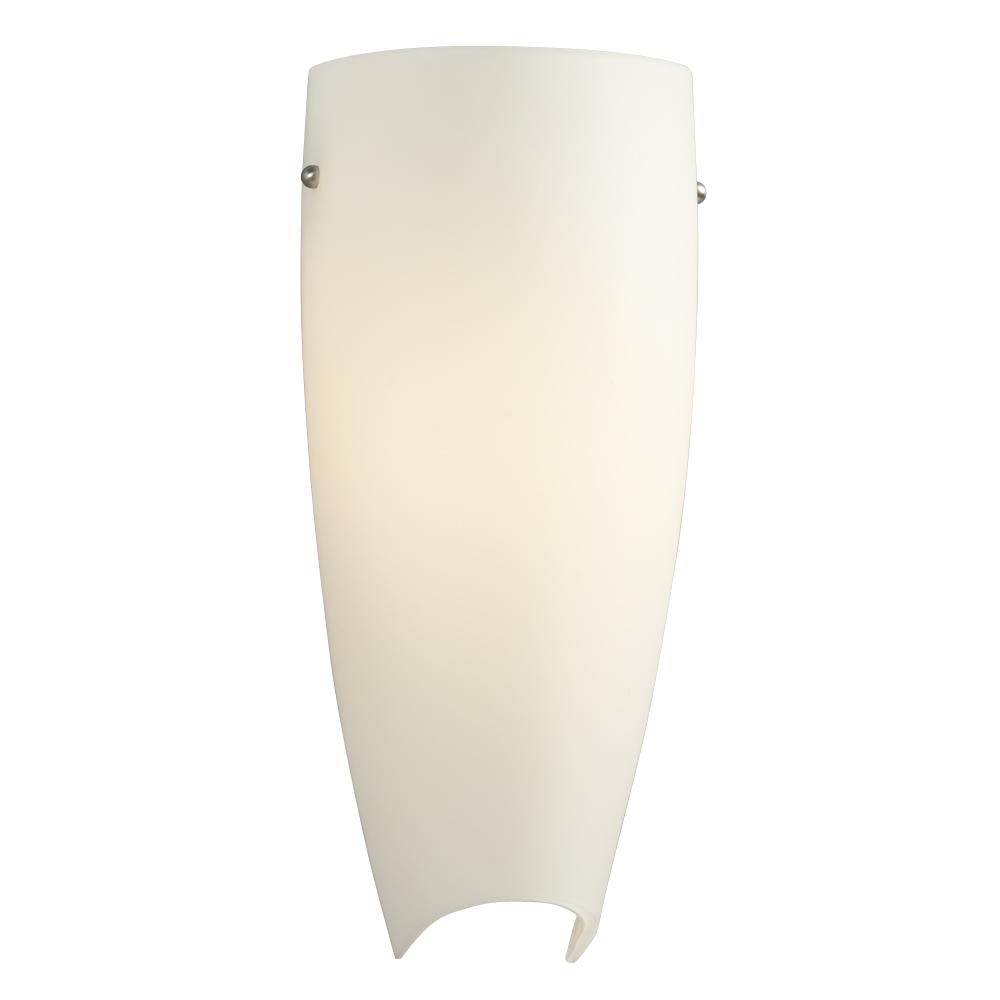 Wall Sconce - Brushed Nickel with Satin White Glass
