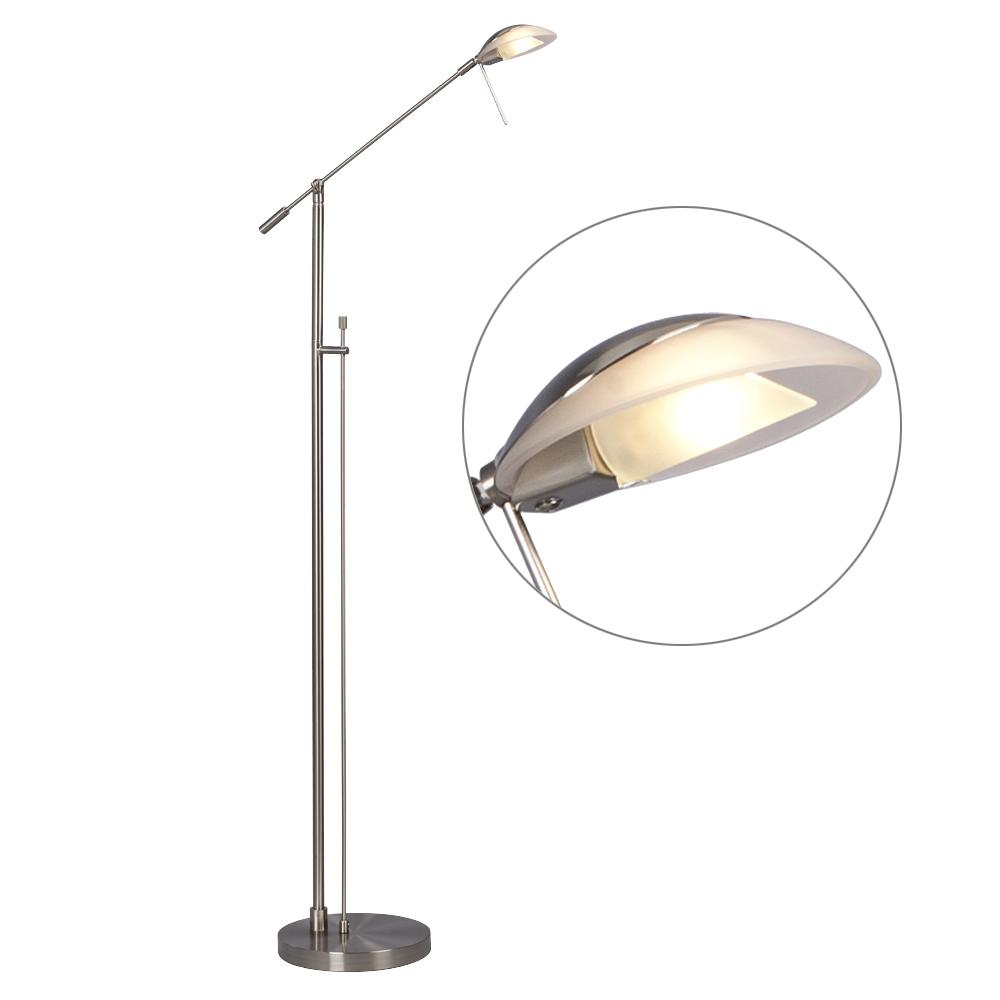 Floor Lamp - Brushed Nickel with Frosted Glass (Dimmable)