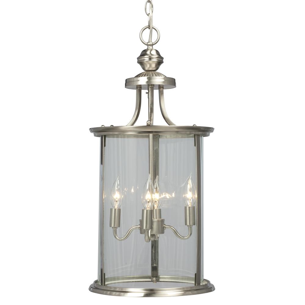 Pendant - Brushed Nickel with Clear Glass
