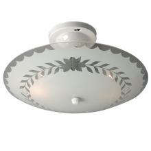 Galaxy Lighting 000000000600655 - Bedroom Light - Round with White Leaf Glass