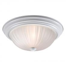 Galaxy Lighting 635022WH 2PL13 - Flush Mount Ceiling Light - in White finish with Frosted Melon Glass