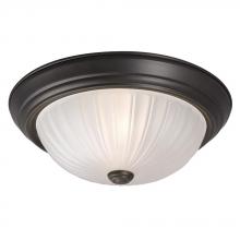 Galaxy Lighting 635022ORB - Flush Mount - Oil Rubbed Bronze w/ Frosted Melon Glass