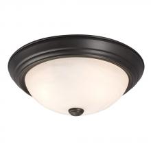 Galaxy Lighting 635032ORB - Flush Mount - Oil Rubbed Bronze with Marbled Glass