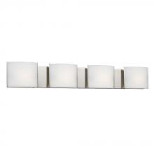 Galaxy Lighting 723309BN - 4-Light Vanity Brushed Nickel with Curved Satin White Glass Shades