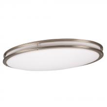 Galaxy Lighting 950064BN-G413 - Oval Flush Mount Ceiling Light - in Brushed Nickel finish with White Acrylic Lens (120V MPF, Electro