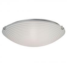 Galaxy Lighting L615294CH024A1 - LED Flush Mount Ceiling Light- in Polished Chrome finish with Striped Patterned Satin White Glass