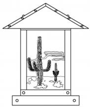 Arroyo Craftsman TRC-9CTGW-BK - 9" timber ridge column mount with cactus filigree