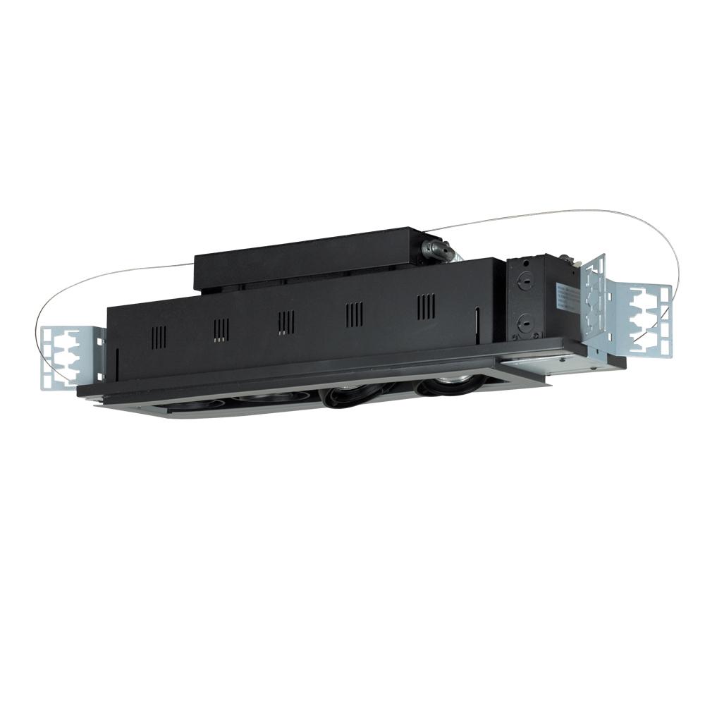 4-Light Double Gimbal Linear Recessed Line Voltage Fixture.