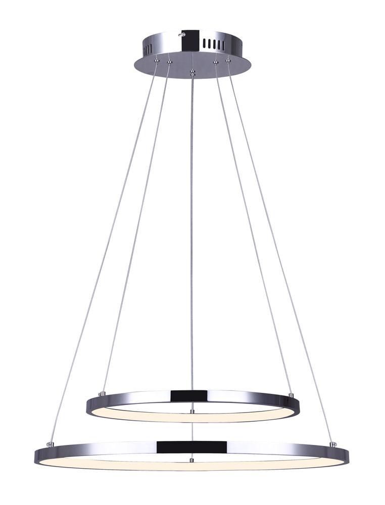 LEXIE, 24" Wide Cord LED Chandelier, Acrylic, 42W LED (Int.), Dimmable, 3020 Lumens, 3000K