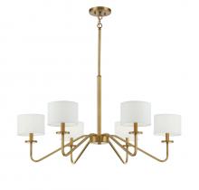 Savoy House Meridian M10092NB - 6-Light Chandelier in Natural Brass