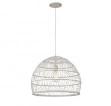 Savoy House Meridian M70106WR - 1-Light Pendant in White Rattan with A White Socket