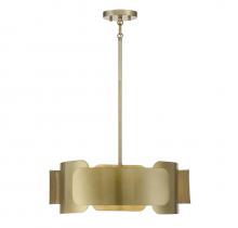 Savoy House Meridian M70117BB - 4-Light Pendant in Burnished Brass