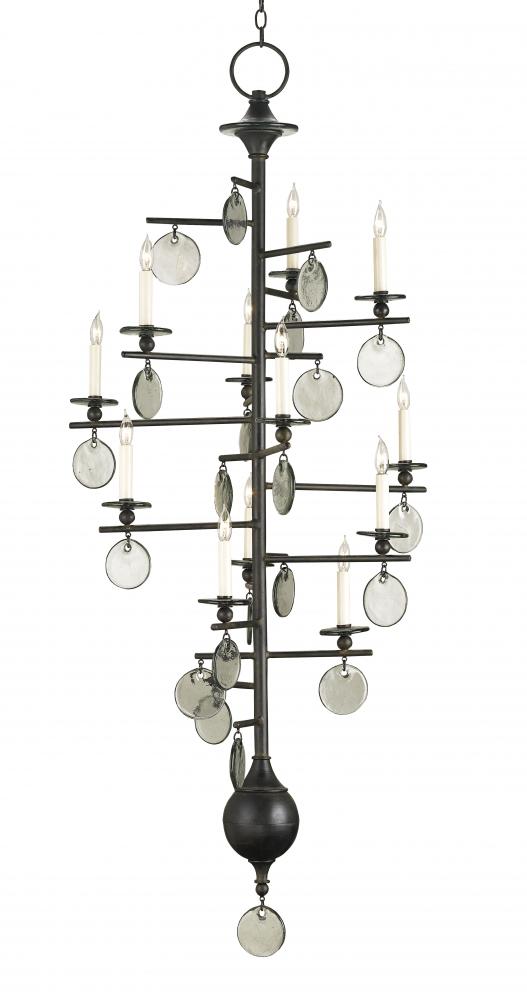 Sethos Large Black Recycled Glass Chandelier